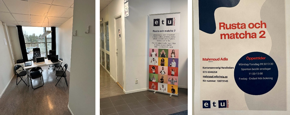 Bildkollage på kontoret i Gävle.