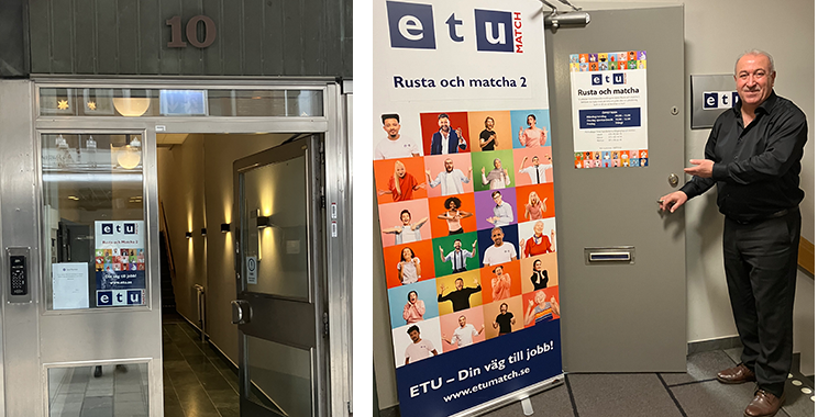 Exteriör- och interiörvy på kontoret i Eskilstuna.